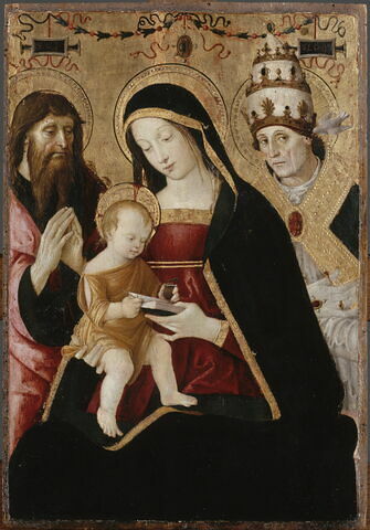 La Vierge et l'Enfant entre saint Jérôme (?) et saint Grégoire le grand, image 3/3