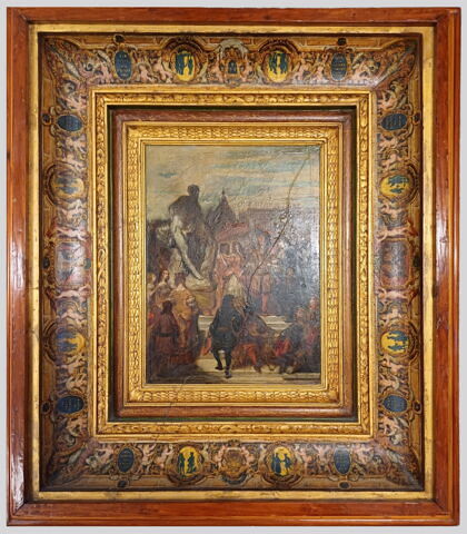 Puget présentant sa statue de Milon de Crotone à Louis XIV,dans les Jardins de Versailles, image 2/4