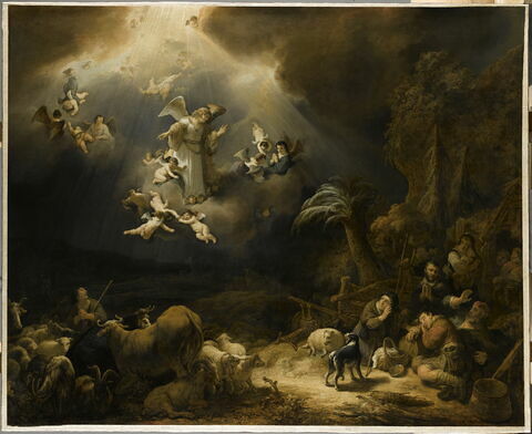 Un ange annonçant aux bergers la naissance du Christ