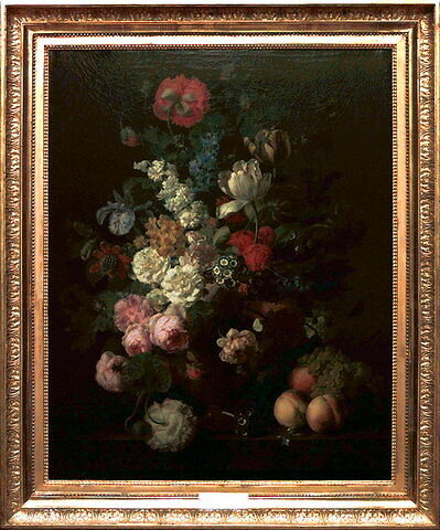 Puzzle 1000 pièces Jan Frans Van Dael - Vase de fleurs, raisins et pêches,  1810