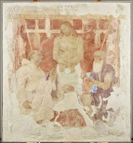 Le Christ mort entouré des instruments de la passion, avec deux saints agenouillés (saint Jérôme et saint François?)
