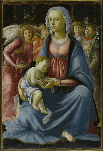 La Vierge et l'Enfant entourés de cinq anges