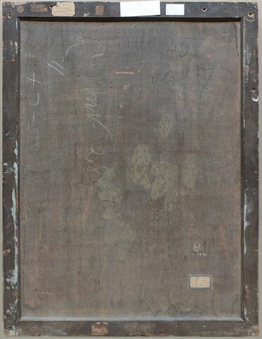 dos, verso, revers, arrière ; vue d'ensemble ; vue sans cadre © 2014 Musée du Louvre / Peintures