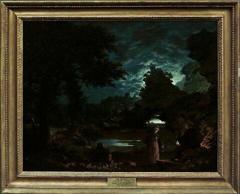 Moines avec une lanterne dans un paysage éclairé par la lune, 1795, image 2/2