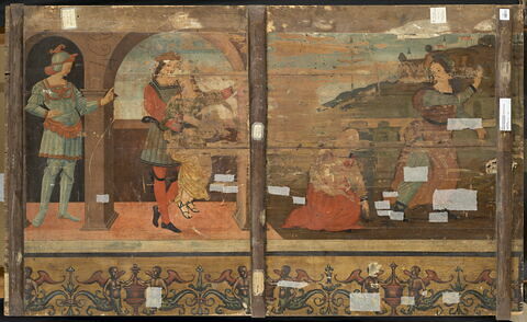 Sainte Catherine d'Alexandrie. Au revers, deux scènes profanes et frise décorative à l'antique, image 2/3
