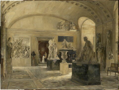 La salle Pierre Puget au Musée du Louvre en 1910