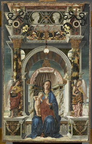 La Vierge et l'Enfant entre deux anges musiciens