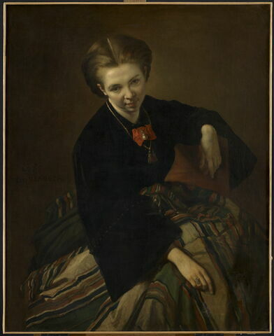 Adélaïde Boulanger, née Lemoinier-Delafosse (1829-après 1900), femme de l'artiste, plus tard Mme Vallée., image 1/3