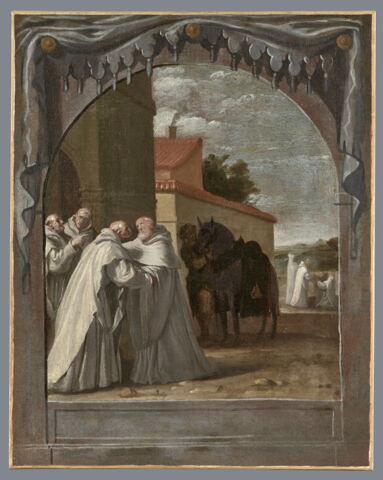 Saint Bernard de Clairvaux (1090 -1153) rend visite au révérend père général Guigues 1er (1083-1136) à la Grande Chartreuse