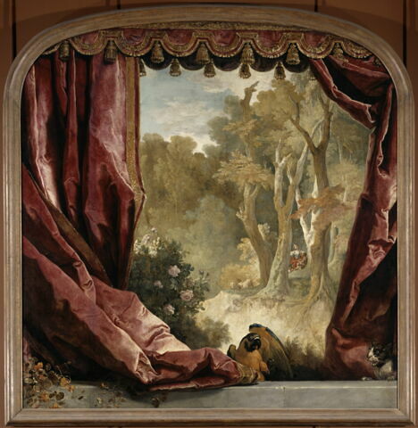 Composition décorative, avec rideaux, paysage et animaux, image 4/4