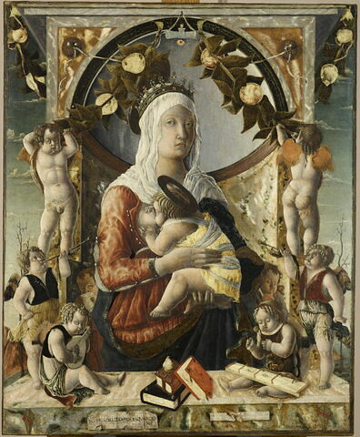 La Vierge allaitant l'Enfant avec huit anges musiciens