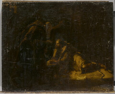 Un condamné à mort exorté par un capucin au moment de partir pour le supplice., image 1/3