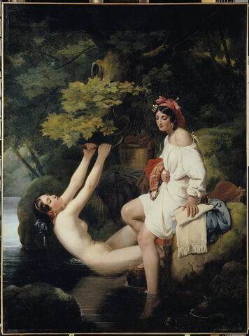 Deux jeunes filles se baignent dans le lac de Nemi, image 3/3
