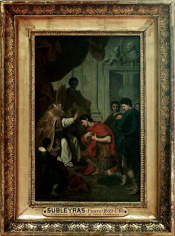 L'empereur Théodose reçoit son pardon de saint Ambroise, archevêque de Milan, image 3/3