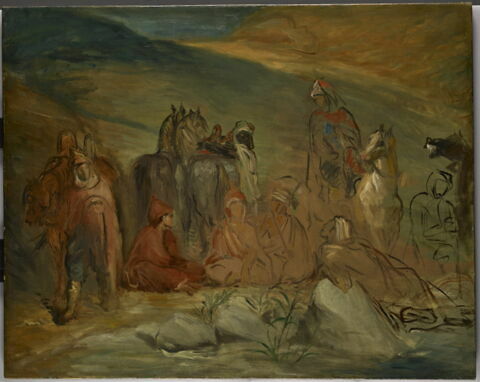 Halte de spahis auprès d'une source. Esquisse., image 1/3