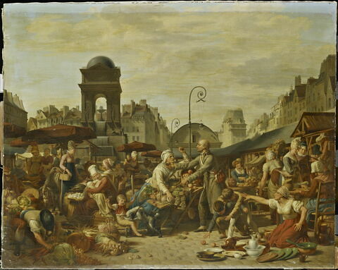Une scène du marché des Innocents, à Paris