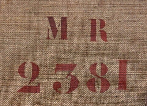 dos, verso, revers, arrière ; détail marquage / immatriculation © 2015 Musée du Louvre / Peintures
