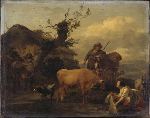 Lavandière et animaux au bord de l'eau, image 4/5