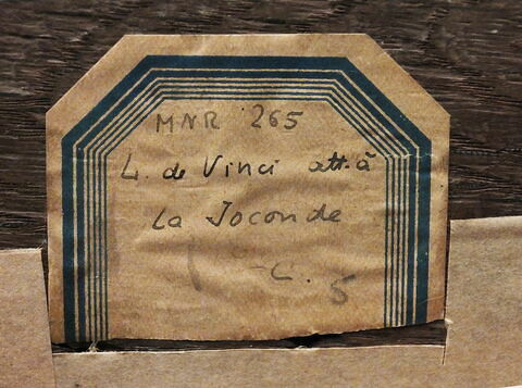 dos, verso, revers, arrière ; détail étiquette ; cadre © 2017 Musée du Louvre / Peintures
