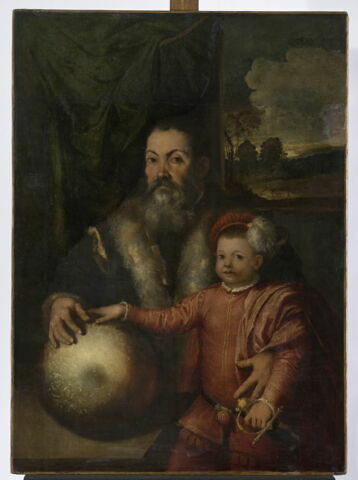 Portrait d'un homme et d'un enfant avec un globe (un jeune prince et son précepteur ? ), image 2/3