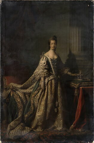 Portrait de la reine Charlotte (1744-1818), en robe de couronnement