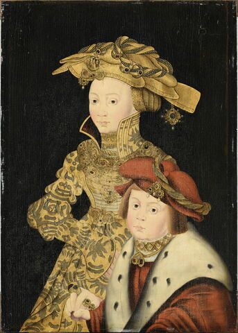 Portrait de fantaisie de Sybille de Clèves avec son fils Jean-Frédéric, futur duc de Saxe