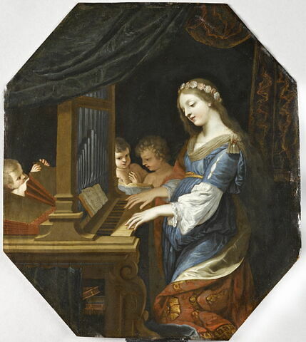 Sainte Cécile jouant de l'orgue