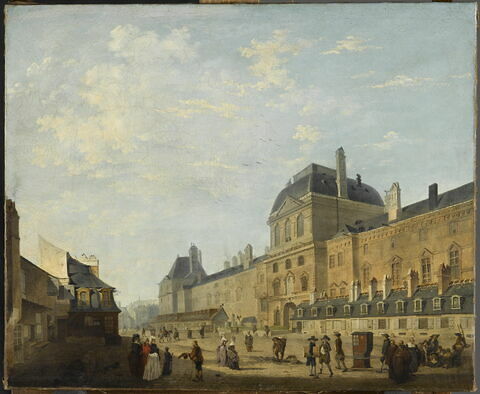 La Façade du Louvre avec le Pavillon de l'Horloge, vue de la Fromenteau.