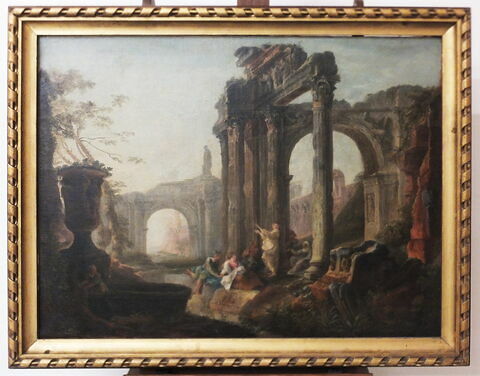 Paysage de fantaisie avec des ruines romaines et un prédicateur, image 2/8