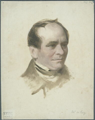 Tête d'homme replet et coloré Armand Bertin. Verso : tête d'homme de trois quarts à droite, M. de Sacy, image 6/6