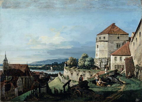 Vue de Pirna, prise du château de Sonnenstein, image 2/2