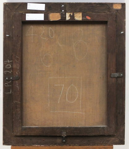 dos, verso, revers, arrière ; vue d'ensemble ; vue avec cadre © 2017 Musée du Louvre / Peintures