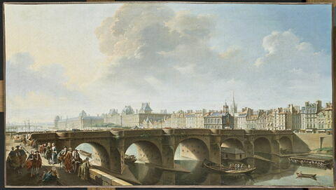 Le Pont Neuf et la Samaritaine à Paris. 1755.