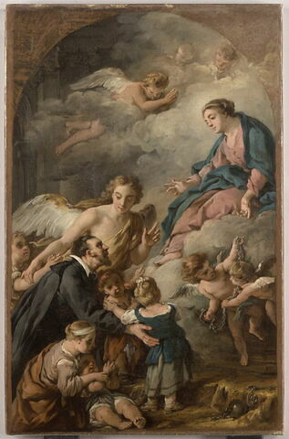 Le bienheureux Jérôme Émilien présentant des enfants à la Vierge