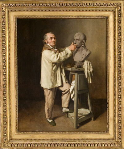 Antoine Houdon dans son atelier modelant le buste de Bonaparte, image 3/4