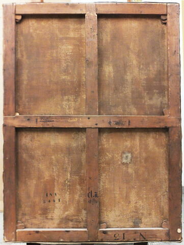 dos, verso, revers, arrière ; vue d'ensemble ; vue sans cadre © 2018 Musée du Louvre / Peintures