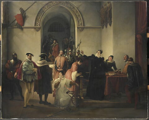 Marie Stuart protestant de son innocence à la lecture de sa condamnation à mort