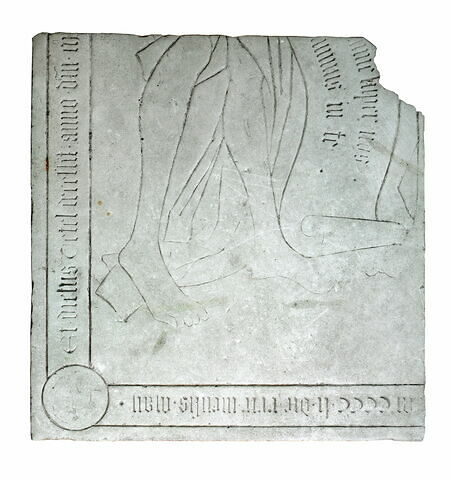 Fragment représentant Nicole Tetel prêtre chanoine et maître de l'oeuvre de la cathédrale de Troyes