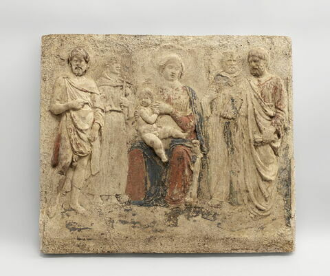 La Vierge trônant tenant l'Enfant sur ses genoux entre saint Pierre, saint Paul, saint Jean Baptiste et saint François