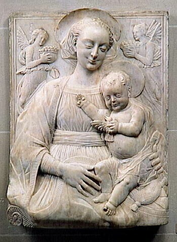 La Vierge et l'Enfant entre deux anges portant des corbeilles de fruits, image 1/5