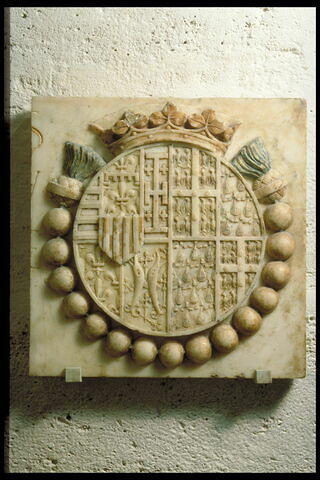 Armoiries de René d'Anjou, roi de Naples et de Jérusalem (1409-1480) et de Jeanne de Laval 1433-1498, image 6/6