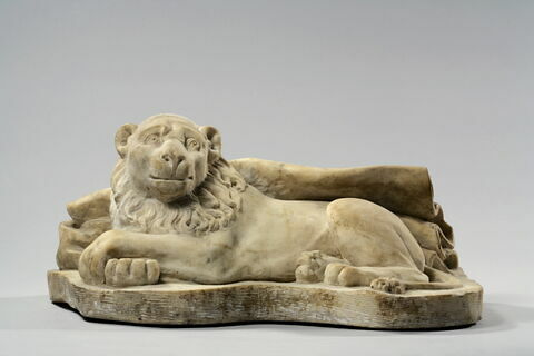 Fragment de gisant : lion avec fragment de draperie, image 1/5