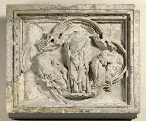 Saint Denis portant sa tête au lieu de sa sépulture, saint Rustique et Saint Eleuthère