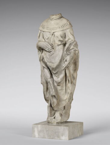 Statuette acéphale d'un roi de France vêtu d'un manteau fleurdelysé, et portant le collier de l'ordre de saint Michel, image 6/6