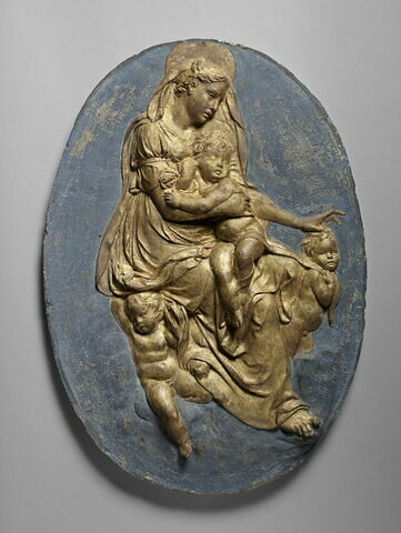 La Vierge et l'Enfant portés par des anges