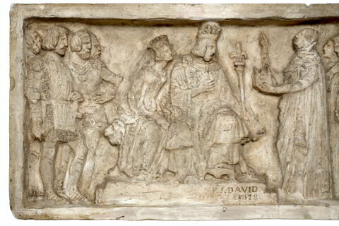 Sainte Geneviève de concert avec Sainte Clotilde exhortant Clovis à faire bâtir l'église des Saints apôtres, image 2/4