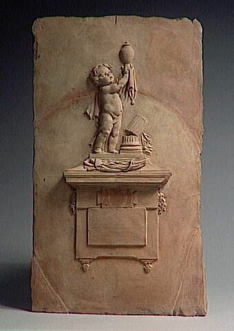 Le Génie de la Guerre offre à Dieu les cendres d'Adrien Dauvet (+1783) chevalier de Malte