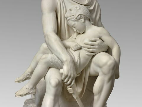 Métabus, roi des Volsques, fugitif  : il tient sur ses genoux sa fille endormie, image 3/22