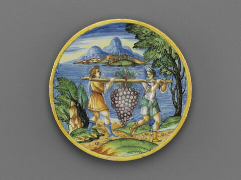 Assiette : la grappe de Chanaan. La terre promise
