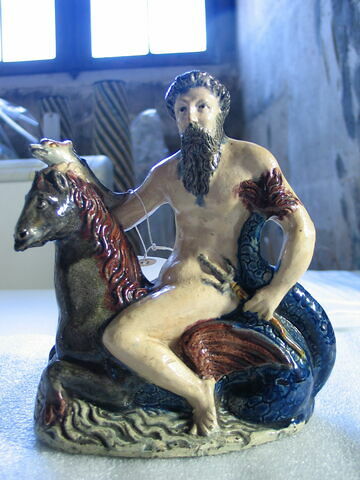 Statuette : Neptune sur un cheval marin